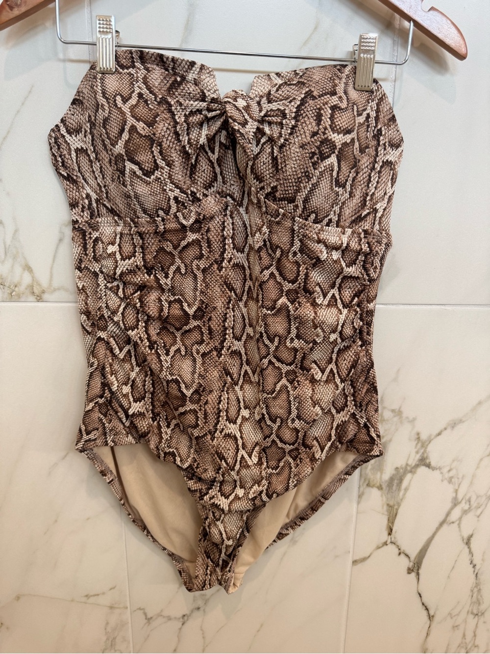 Women’s One-Piece Swimsuit in Brown Snake Print w/matching cover up